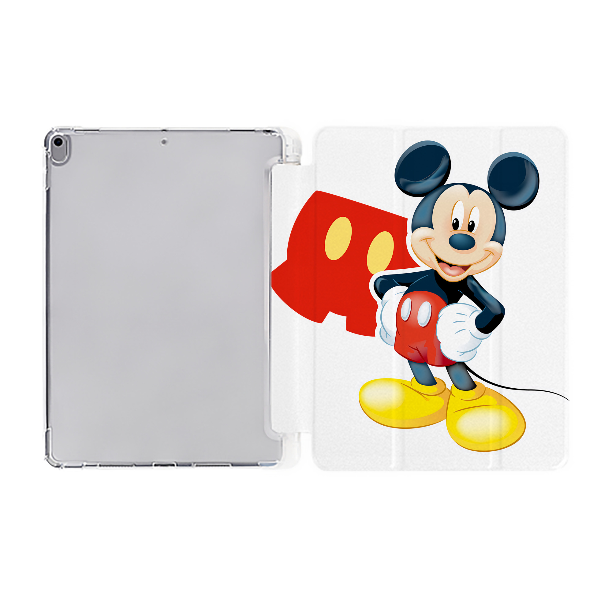 （画像用） ミッキーマウス Mickey Mouse IPad ケース ペン収納付き 三つ折りスタンド PUレザー×シリコン 対応機種9.5/10.5/10.9インチ